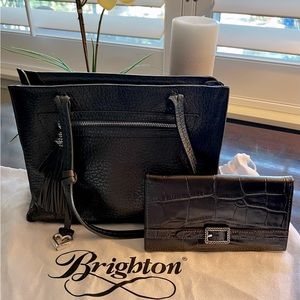 Brighton Vintage Pewter Satchel & Wallet